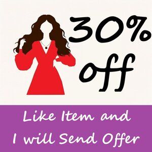 30% off entire closet. Like and I will send Offer.